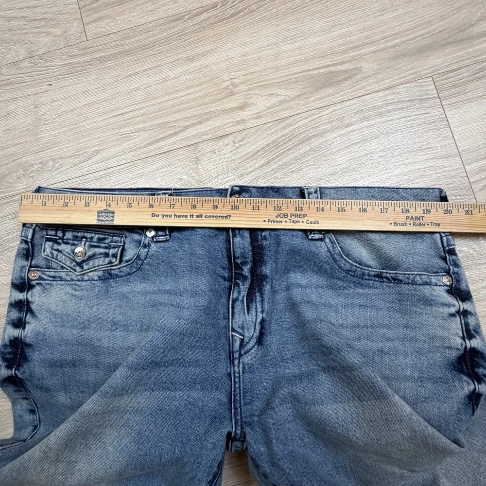True Religion Rocco Relaxed Skinny Jeans Medium Blue Flap Pocket Mens 38 107202